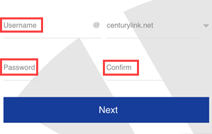 Create email username and password