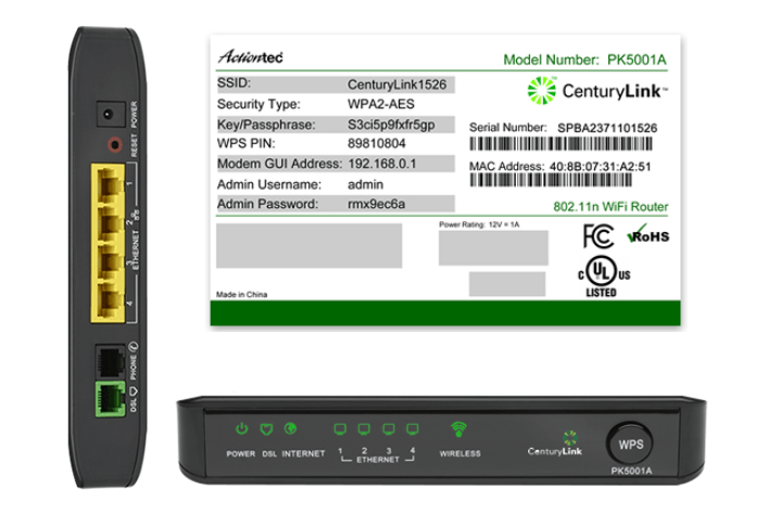 Actiontec PK5001 modem